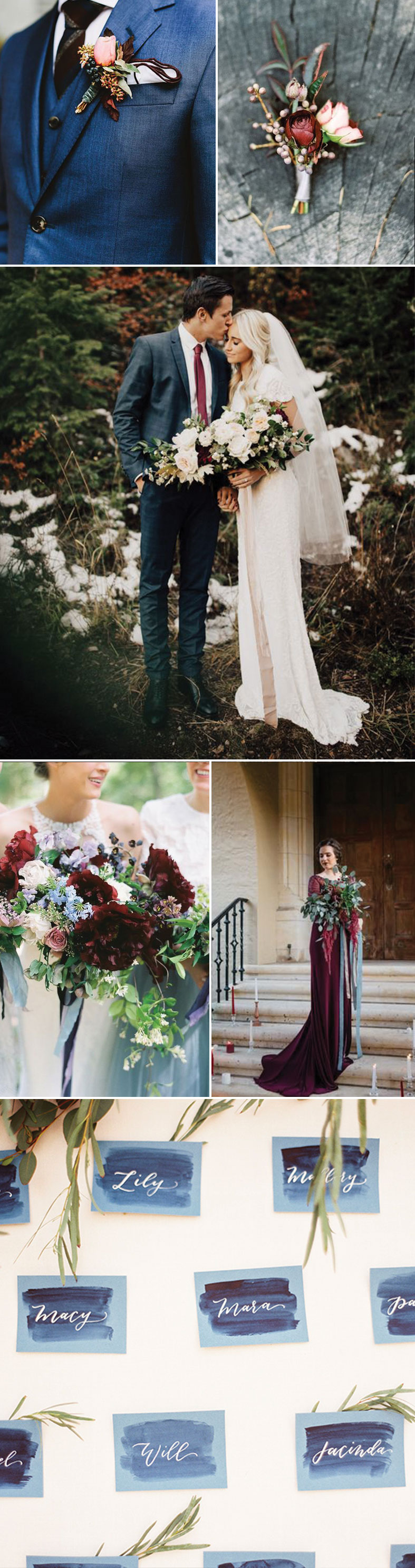 Blue and Burgundy Wedding