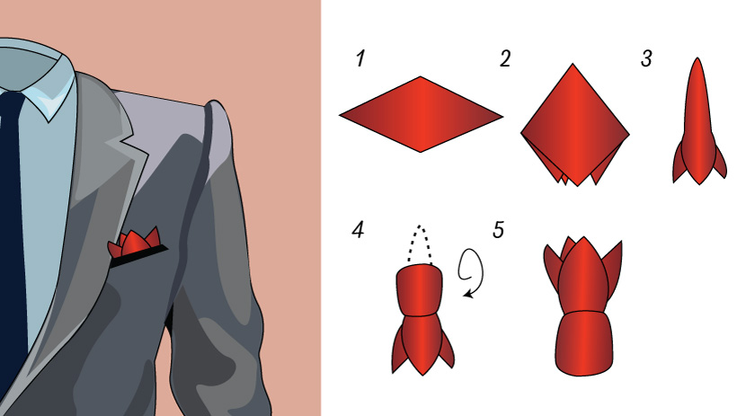 Peak Pocket Square Fold