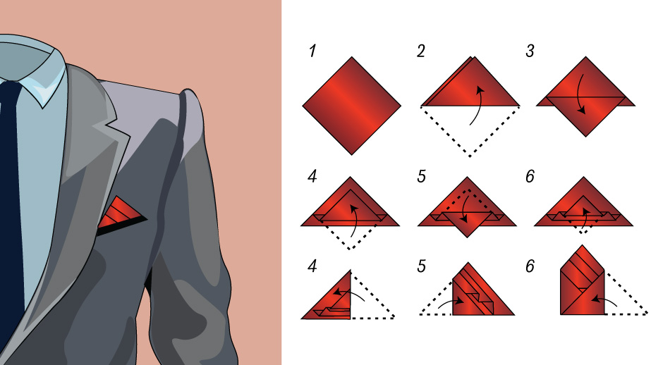 Three Stairs Pocket Square